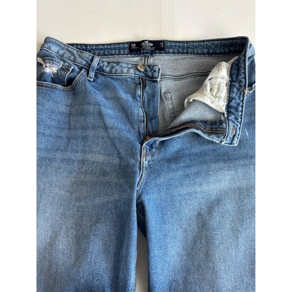 Hollister Ultra High-Rise Dad Jeans Blue Med Wash Stretch Size 15R Fits W32 L30 - Picture 5 of 11